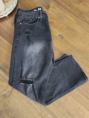 SONG Black Distressed Relaxed Jeans